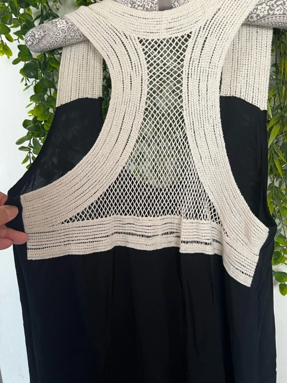 Dex Black Dress with Cream Crochet Accent - Picture 5 of 8